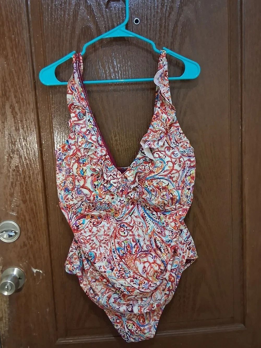 Lauren Ralph Lauren Vibrant Multicolor Paisley One-Piece Swimsuit Size 22W